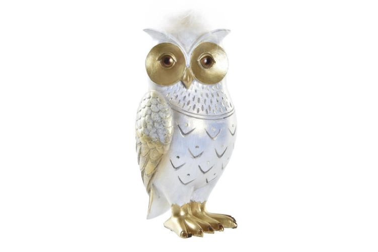 UKRASNA FIGURA ITEM 9X9X17 OWL GOLDEN FD-195834