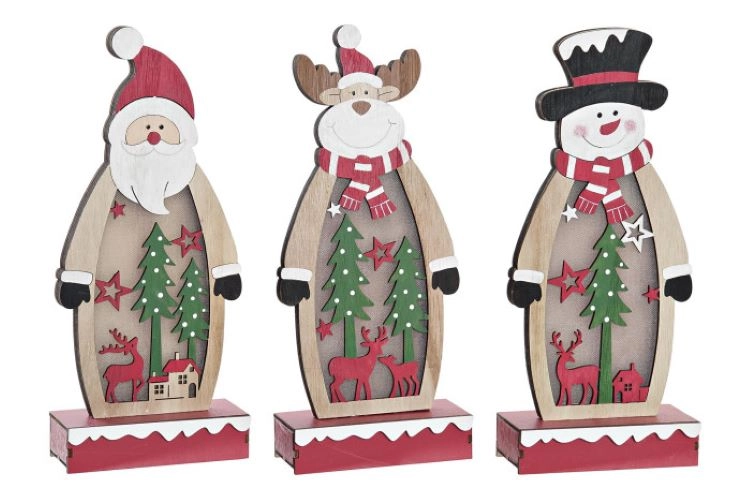 NOVOGODIŠNJA FIGURA ITEM WOOD LED 12X5X28 3 MOD NV-198413