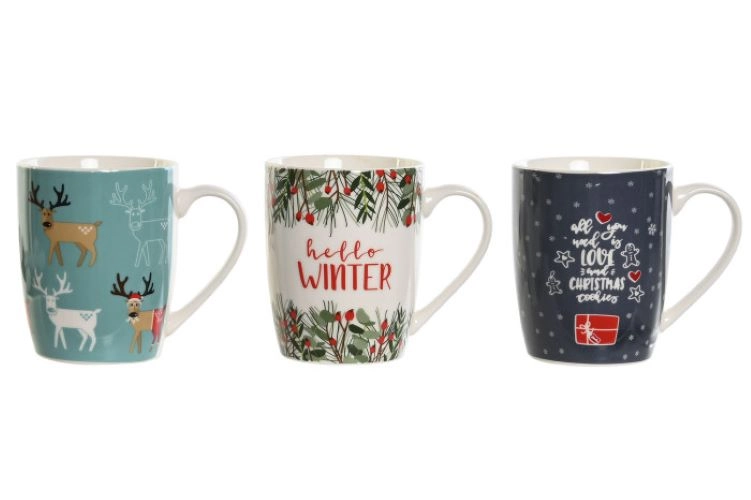 NOVOGODIŠNJA ŠOLJA ITEM  8,5X8,5X10,3 360ML 3 MOD NV-206691