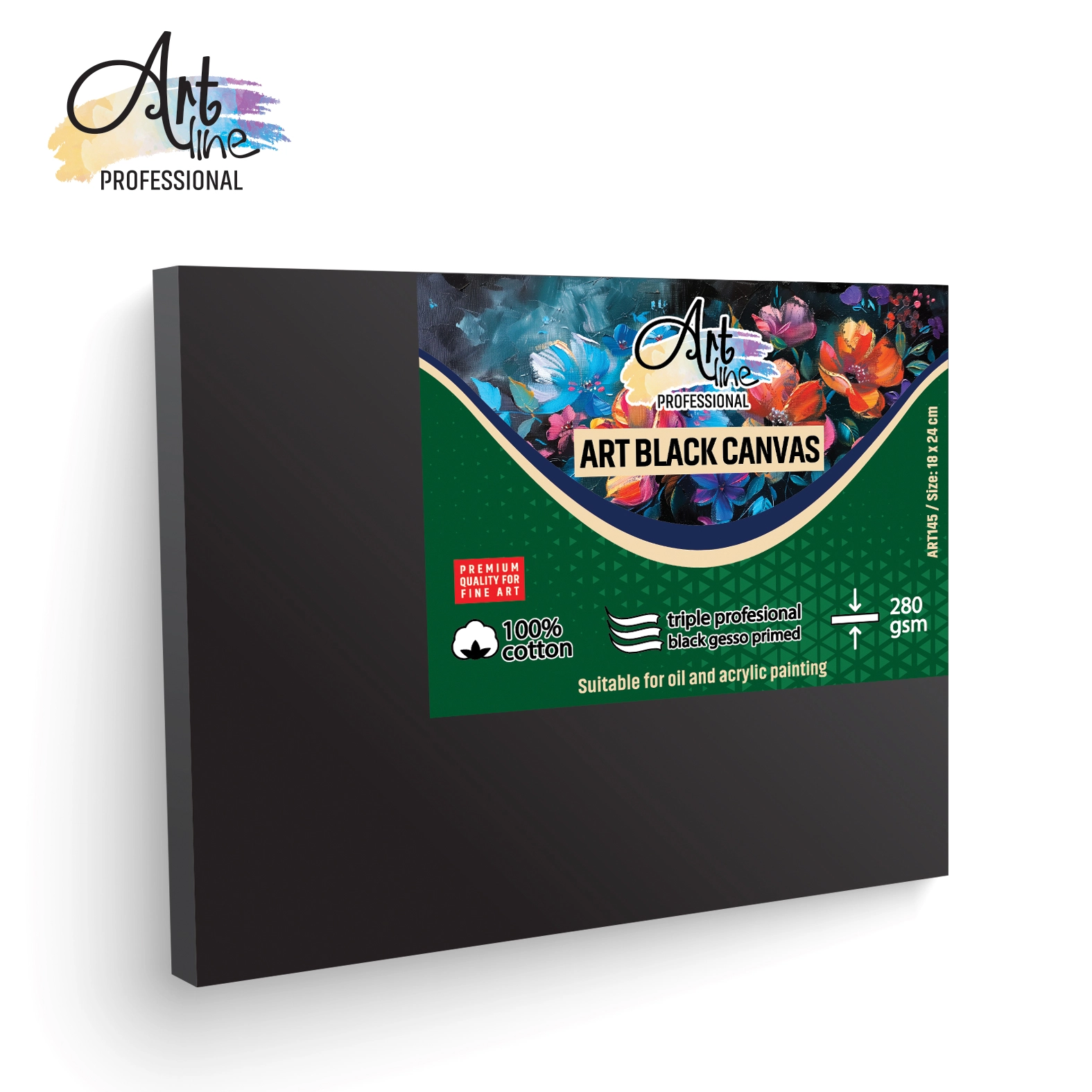 SLIKARSKO PLATNO 18X24 CRNO S-COOL 280GSM ART145