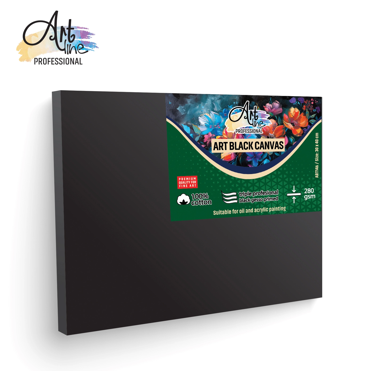 SLIKARSKO PLATNO 30X40 CRNO S-COOL 280GSM ART146