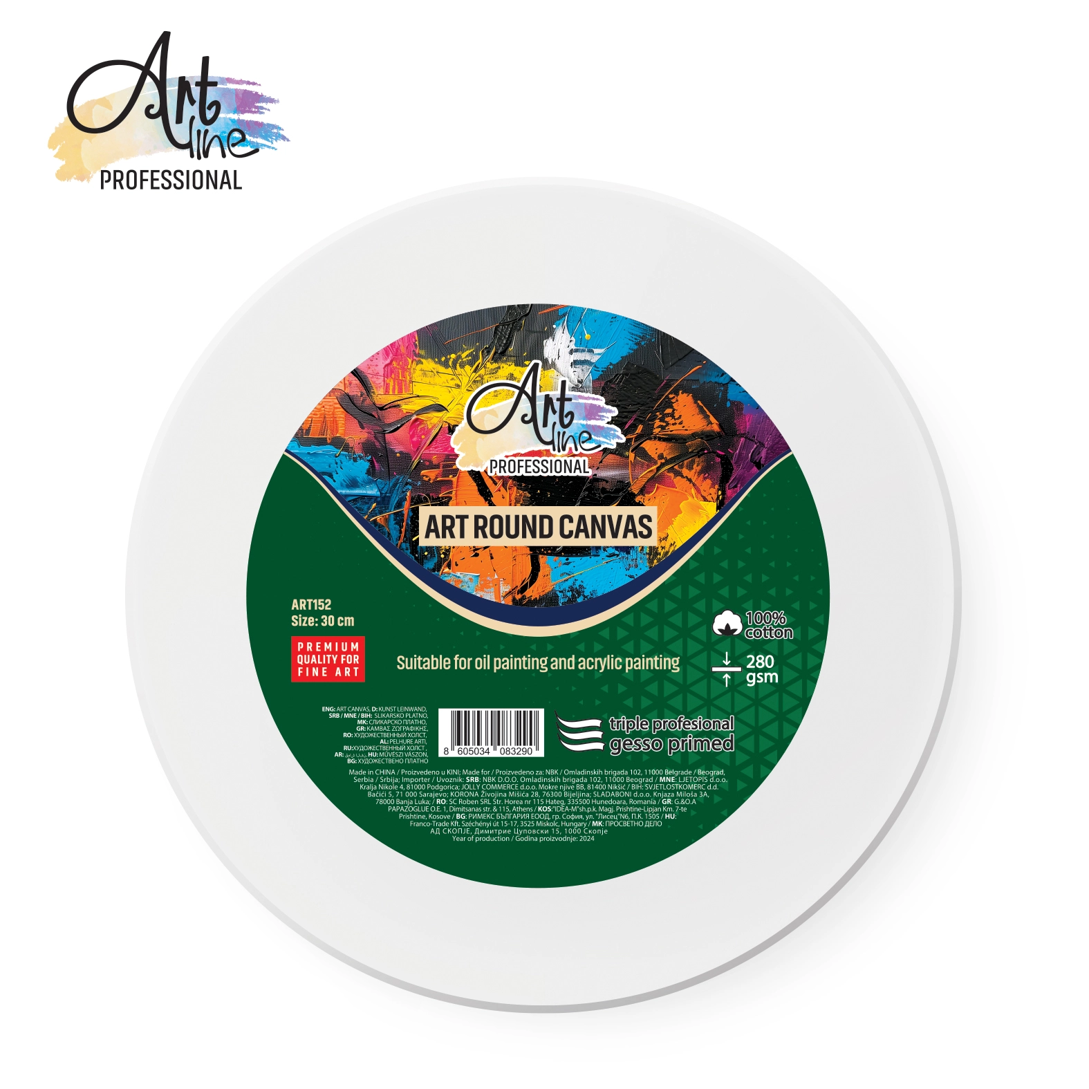 SLIKARSKO PLATNO 30CM OKRUGLO S-COOL 280GSM ART152