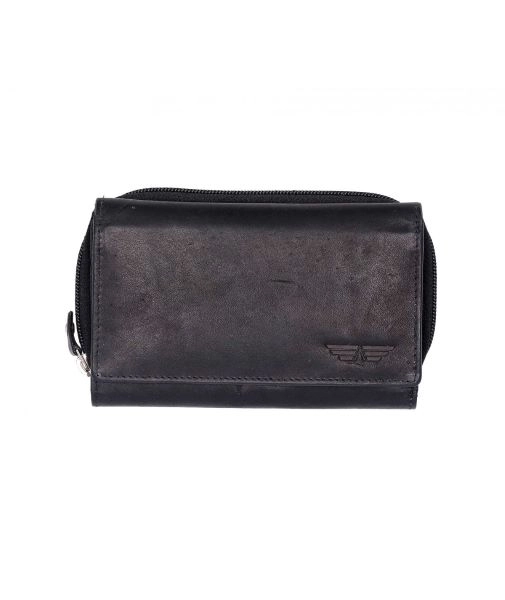 NOVČANIK ŽENSKI MANAL USNJENA AVIATOR CRNA 15 X 9,5 X 3 AV-190423-BL