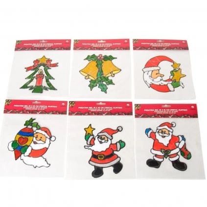 NOVOGODIŠNJA NALJEPNICA ZA PROZOR GERIMPORT 16X15CM 6 ASSORTED 950510090