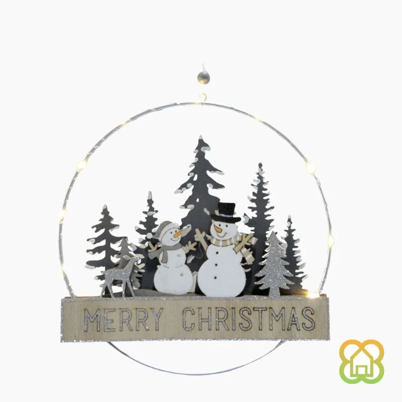 NOVOGODIŠNJI VISEĆI UKRAS GERIMPORT 9 LEDS 24X24X1,7CM 2973