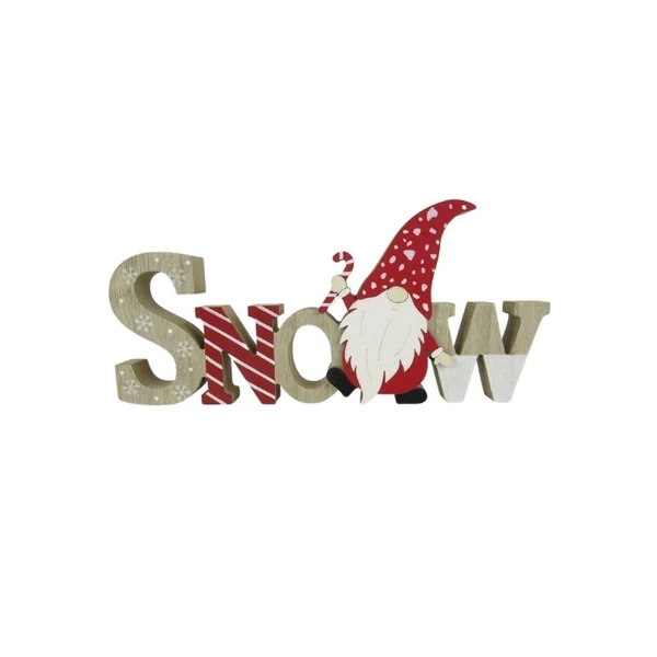 NOVOGODIŠNJI UKRAS GERIMPORT SNOW WOOD SUPPORT 28X14X2.3CM