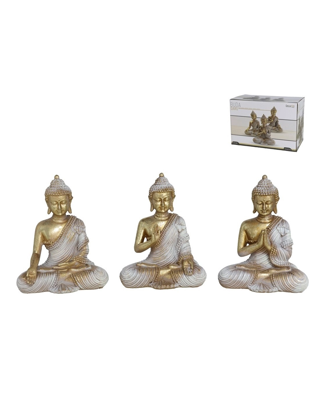 UKRASNA FIGURA BUDA GERIMPORT 10X5.5X12CM 3 SURT.