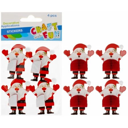 NOVOGODIŠNJI STIKERI EURO-TRADE DEDA MRAZ 4PCS 501402