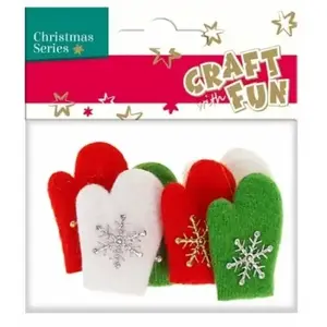 NOVOGODIŠNJI STIKERI OD FILCA EURO-TRADE RUKAVICE 6 PCS 384007