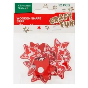 NOVOGODIŠNJE DRVENE ZVJEZDICE EURO-TRADE 12 PCS 438604