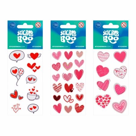 STIKERI EURO-TRADE 6,6X18CM HEARTS 3 534613