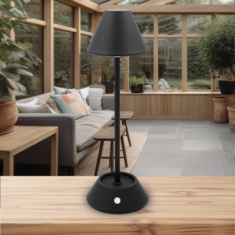 LAMPA STONA LESSER RECHARGABLE TOUCH BLACK LP74270