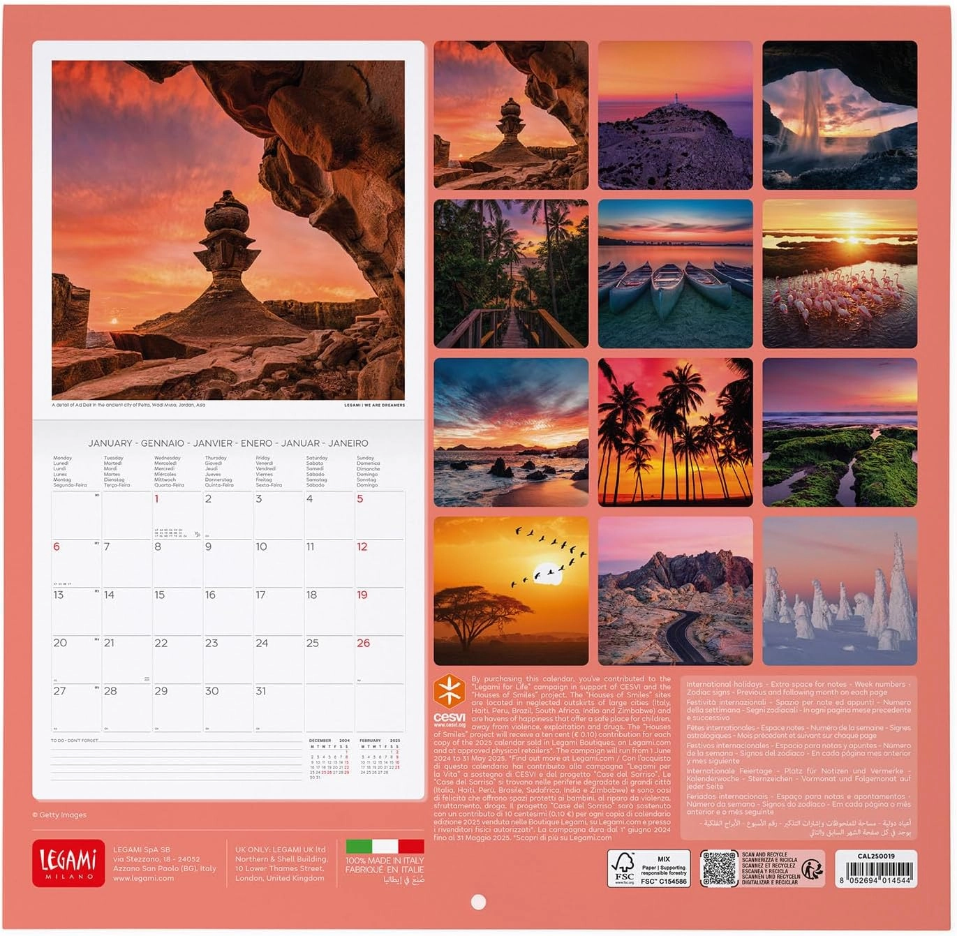 KALENDAR ZIDNI LEGAMI 2025 SUNSETS 30x29 LANDSCAPES CAL250019