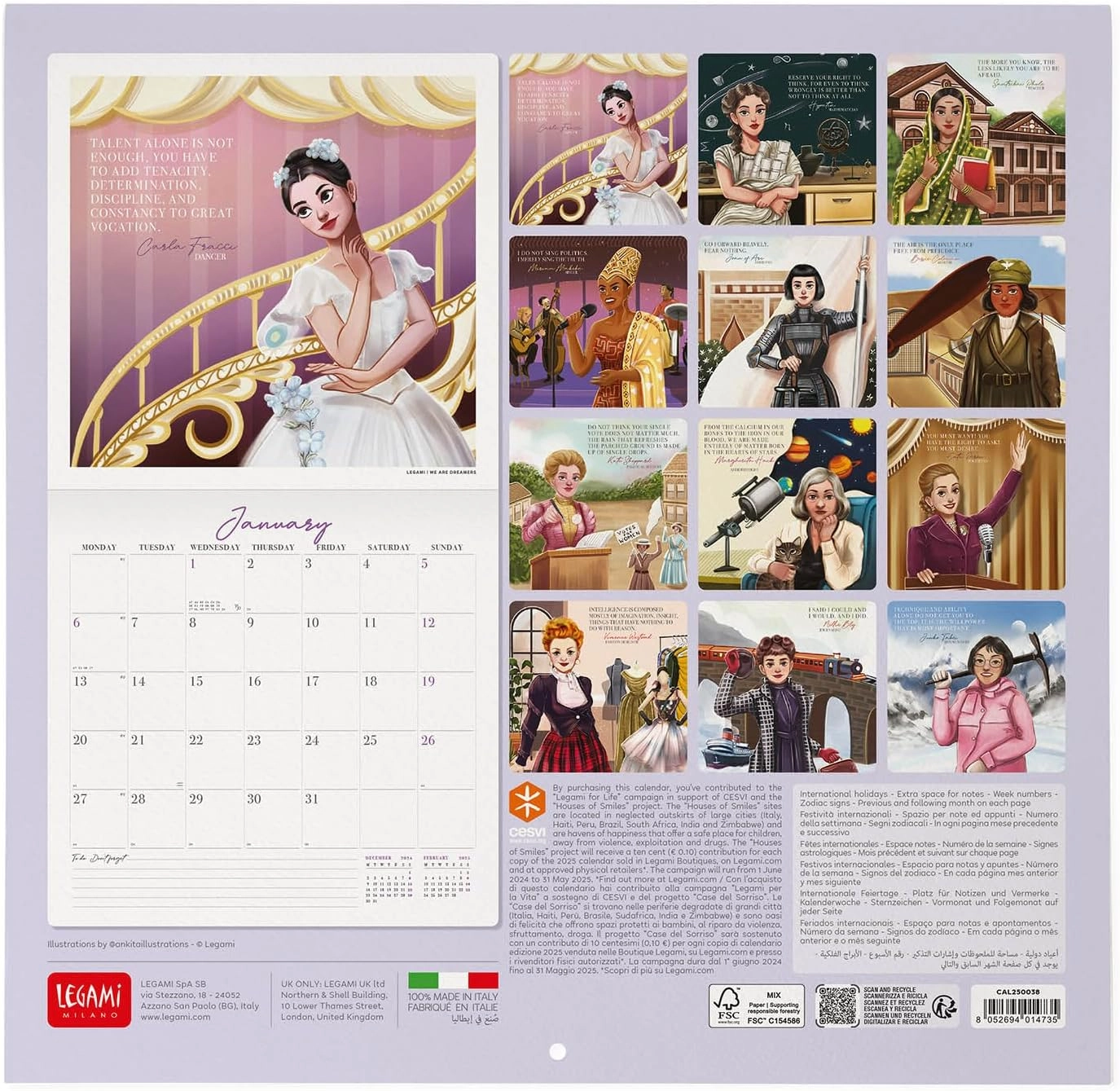 KALENDAR ZIDNI LEGAMI 2025 INSPIRING WOMEN 30x29 INSPIRATION CAL250038