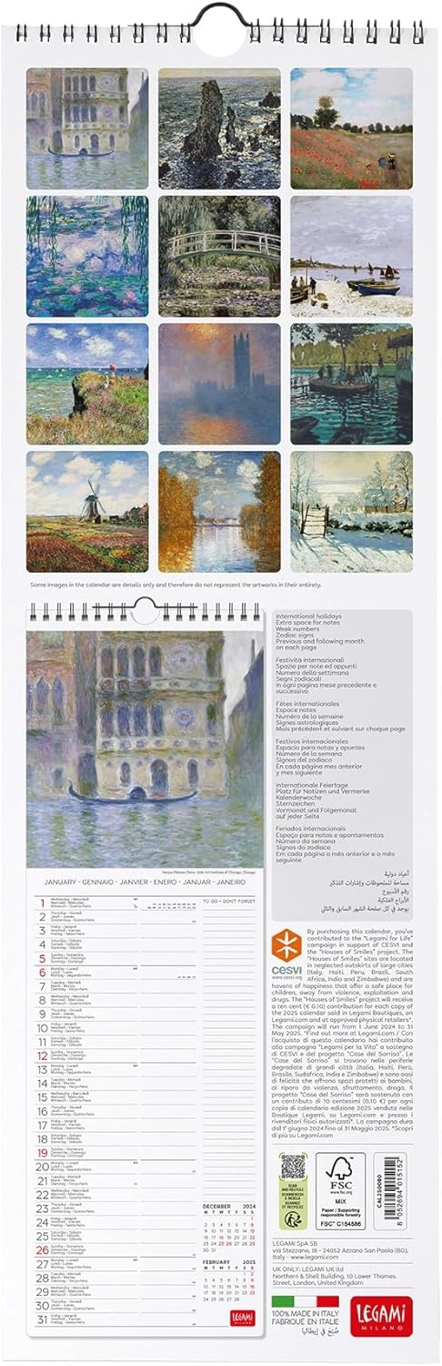 KALENDAR ZIDNI LEGAMI 2025 VINCENT VAN GOGH 16x49 CAL250081