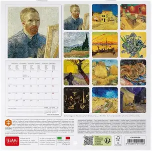 KALENDAR ZIDNI LEGAMI 2025 VINCENT VAN GOGH 18x18 CAL250120