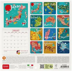 KALENDAR ZIDNI LEGAMI 2025 LET'S TRAVEL THE WORLD 18x18 CAL250138