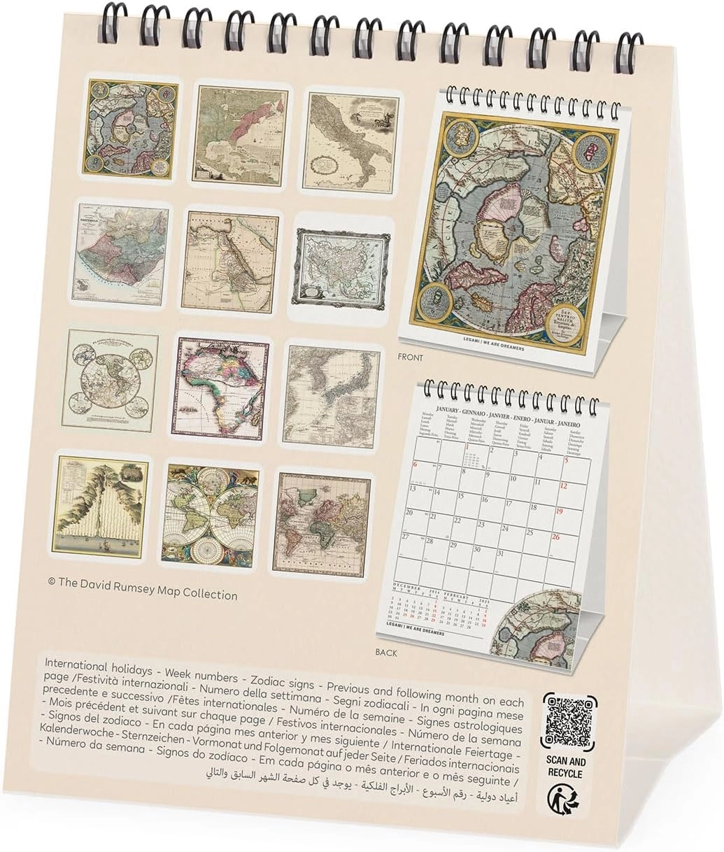 KALENDAR STONI LEGAMI 2025 VINTAGE MAPS 12x14,5 CAL250166