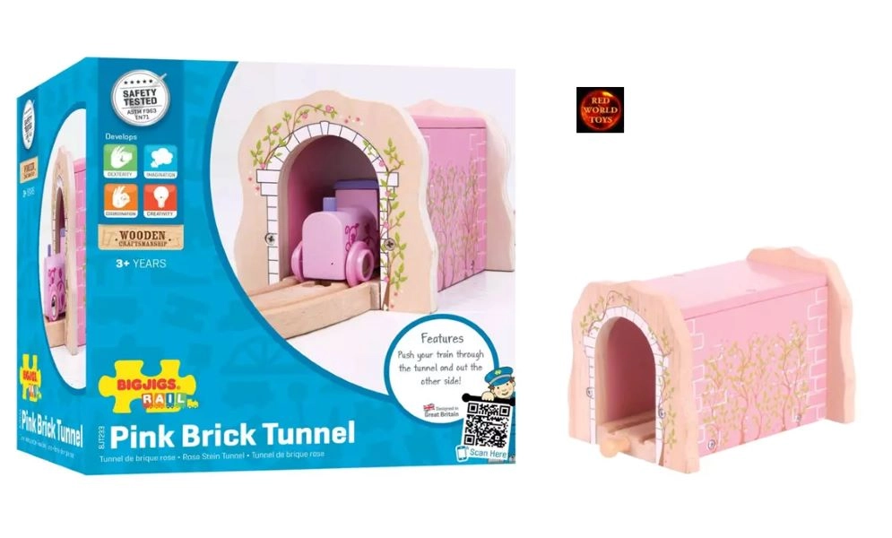 IGRAČKA DRVENA TUNEL BIGJIGS PINK BJT233