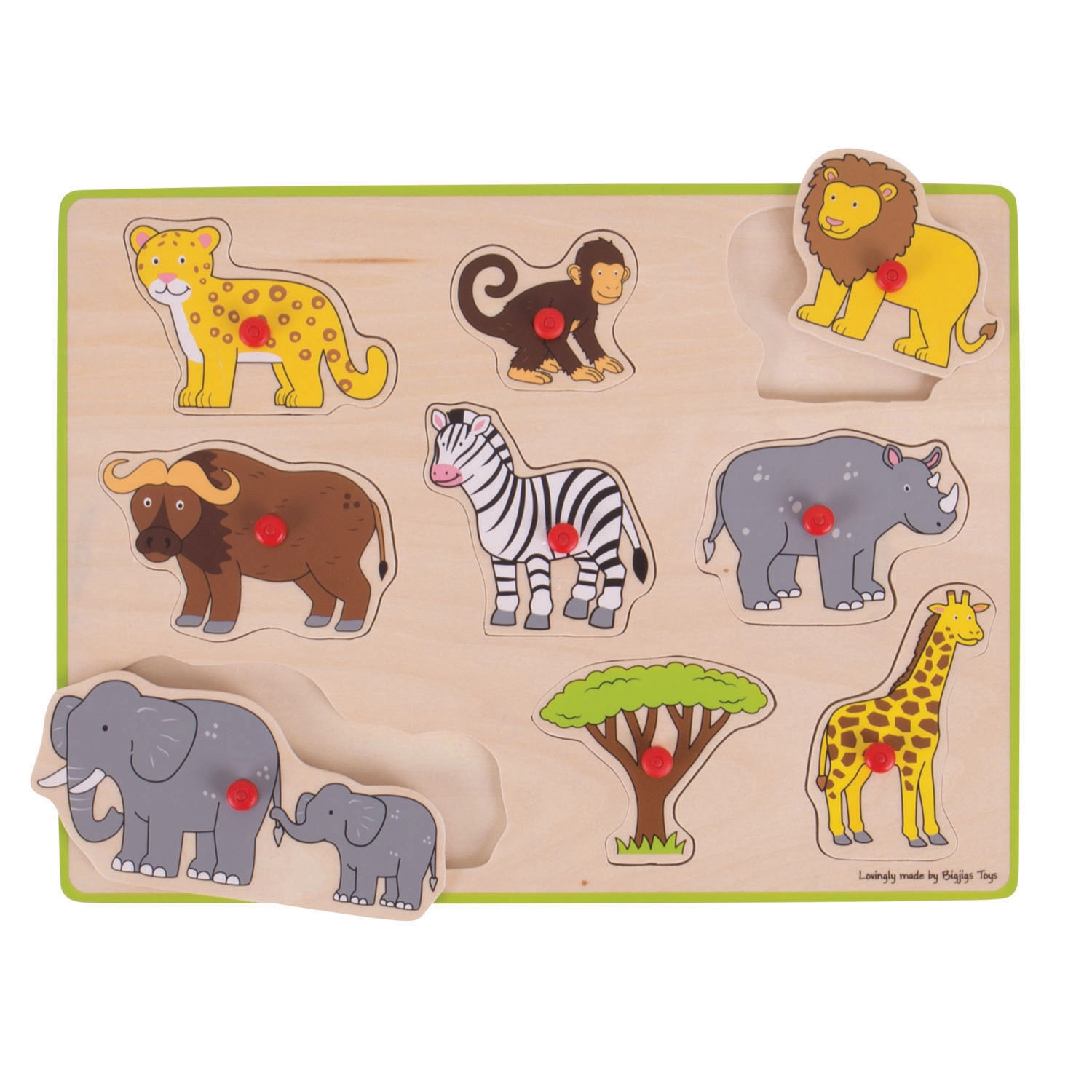 PUZZLE DRVENA UMETALJKA BIGJIGS SAFARI BJ258