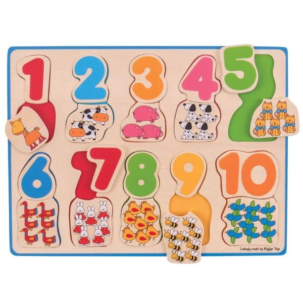 PUZZLE DRVENA UMETALJKA BIGJIGS NUMBER AND COLOUR BJ549