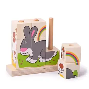 IGRAČKA DRVENA PUZZLE KOCKE BIGJIGS PETS BB104