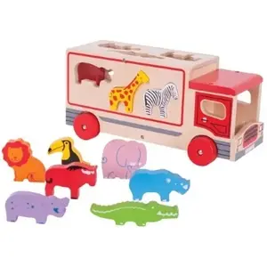 IGRAČKA DRVENA SORTER BIGJIGS SAFARY LORRY BJ641