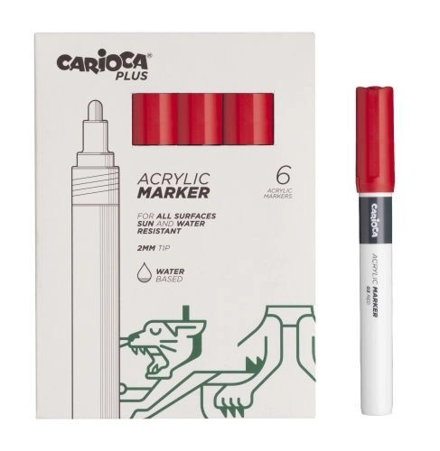 MARKER AKRILNI CARIOCA PLUS RED 45218/03 1/6