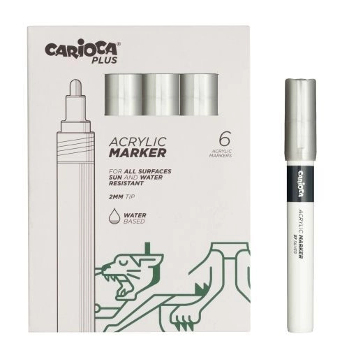 MARKER AKRILNI CARIOCA PLUS SILVER 45218/37 1/6