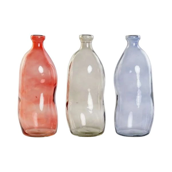 VAZA ITEM CRISTAL RECICLADO 13X13X35 ORGANIC 3 MOD JR-207913