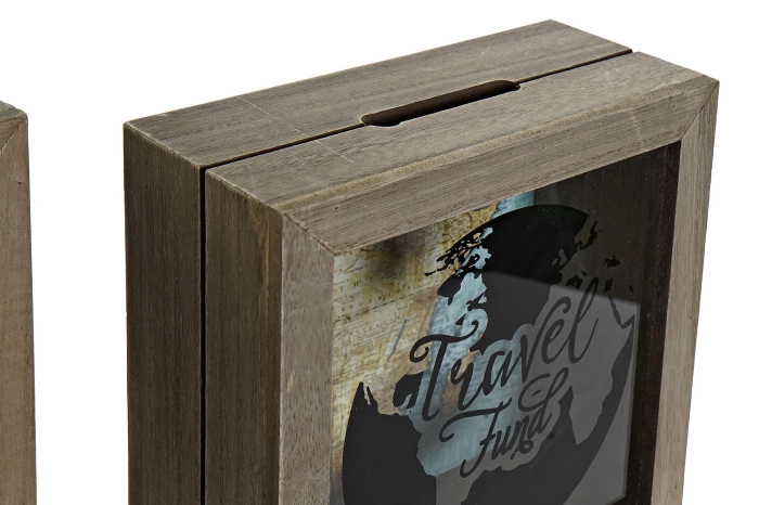 KASICA ZA NOVAC ITEM GLASS 18X7X18 WORLD MAP 2 MOD RC-191652