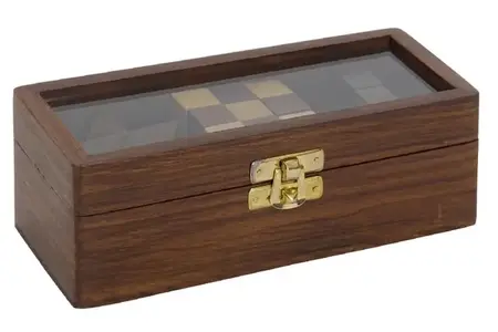 PUZZLE DRVENE ITEM SET BRASS 17X7X6 5CM 4/1 JM-184846