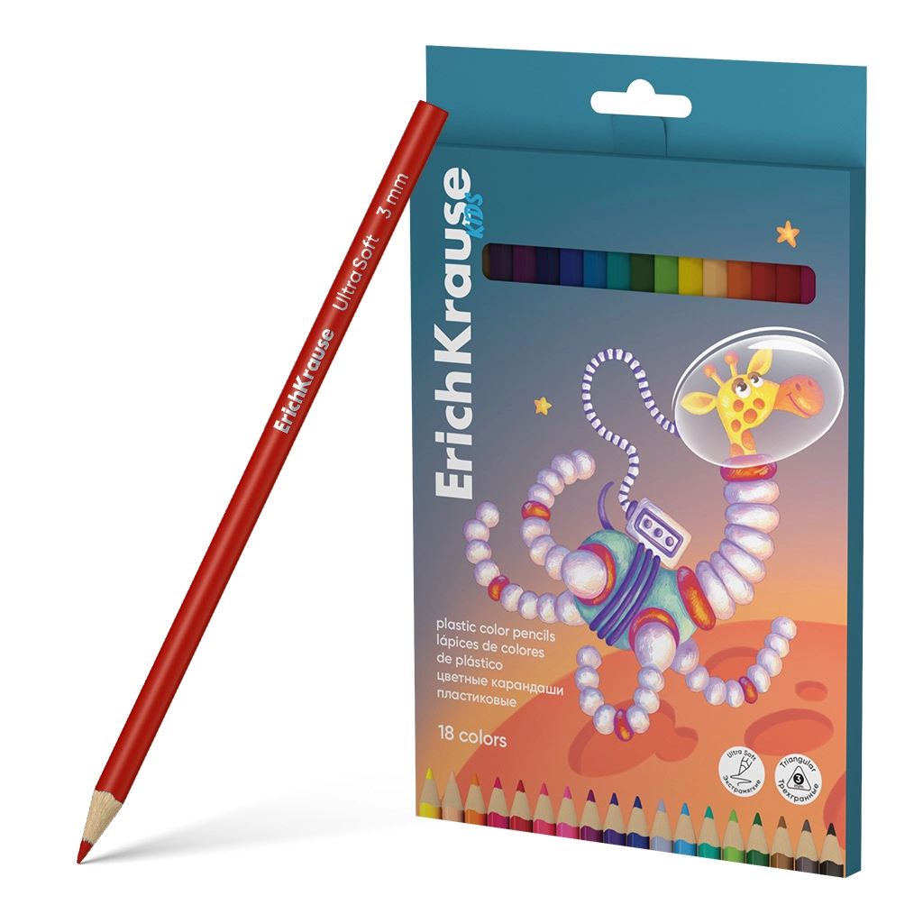 PLASTIČNE BOJICE ERICHKRAUSE SPACE ANIMALS 3MM 61783 18/1	