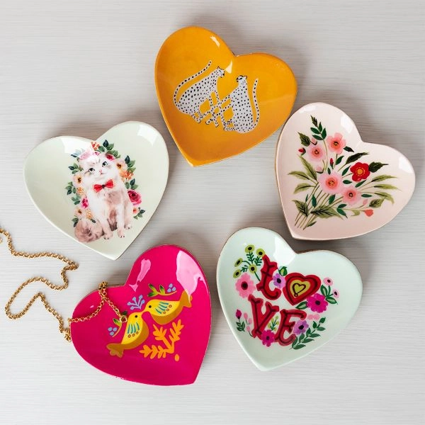 TANJIRIĆ ZA NAKIT REX WOODEN HEART BIRDS 30853