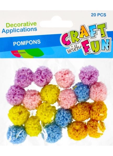 POM POM KUGLICE EURO-TRADE 2CM MIX COLORS 20PCS 463469