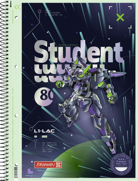 SVESKA SPIRALA A4 KARO BRUNNEN ROBOT MATRIX 1067928421