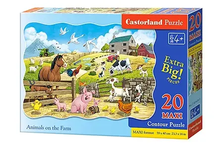 PUZZLE 20 MAXI CASTOR ANIMALS ON THE FARM C-02429-1