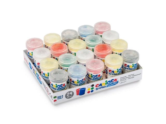 TEMPERA 25ML CARIOCA MIX BOJE DISPLAY U ČAŠI K0025