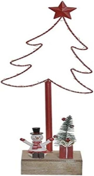NOVOGODIŠNJA UKRASNA FIGURA ITEM TREE LED METAL 15X7X38 RED NV-174363