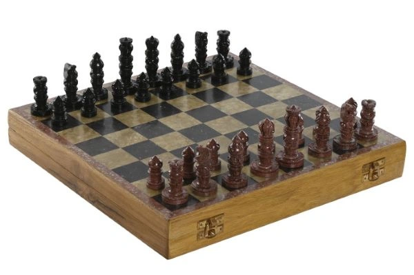 DRUŠTVENE IGRE ITEM SET SHEESHAM STONE 30X30,5X4,5 CHESS BROWN JM-184850 2/1