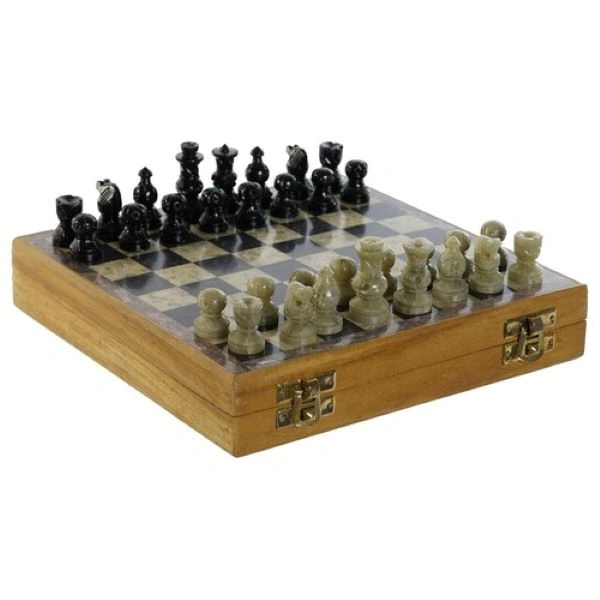 DRUŠTVENE IGRE ITEM SET SHEESHAM MARBLE 20X20X4 CHESS NATURAL JM-209015 2/1