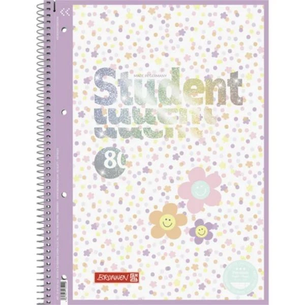 SVESKA SPIRALA A4 DIKTO BRUNNEN HAPPY HIPPIE 1067927422