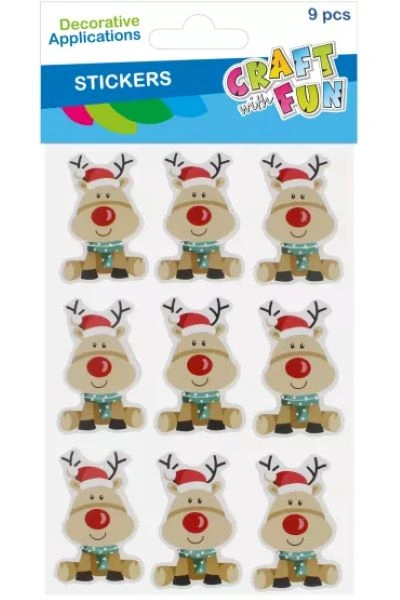 NOVOGODIŠNJI STIKERI 3D JELEN EURO-TRADE 545864 9/1