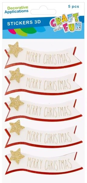 NOVOGODIŠNJI STIKER 3D MERRY CHRISTMAS EURO-TRADE  567198 5/1