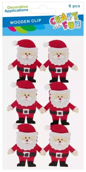 NOVOGODIŠNJE DRVENE ŠTIPALJKE DEDA MRAZ EURO-TRADE 567216 9/1