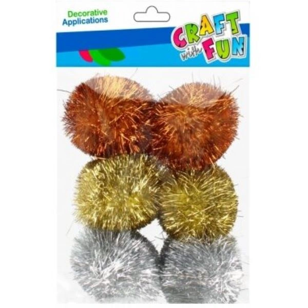 POM POM KUGLICE EURO-TRADE GLITTER 6PCS 521654