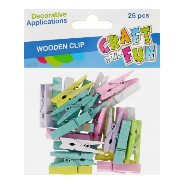 ŠTIPALJKE DRVENE EURO-TRADE PASTELNE 555402 25/1