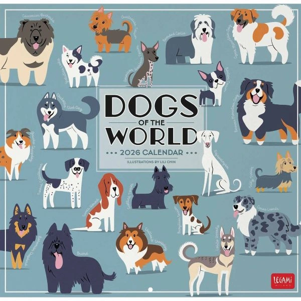 KALENDAR ZIDNI LEGAMI 2026 DOGS OF THE WORLD 30X29CAL260037