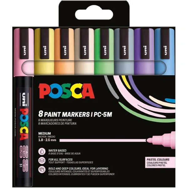 MARKER POSCA SET PC-5M PASTELNE BOJE 75434 8/1