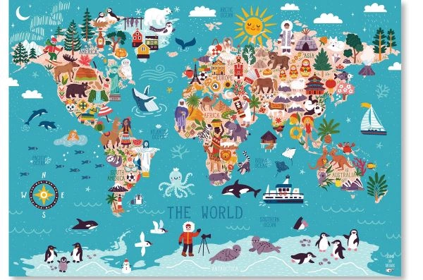 GREB GREB PIKTO MAPA SVETA NA ENGLESKOM MAGIC MAP		